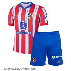 Camisa de Futebol Atletico Madrid Julian Alvarez #19 Equipamento Principal Infantil 2024-25 Manga Curta (+ Calças curtas)